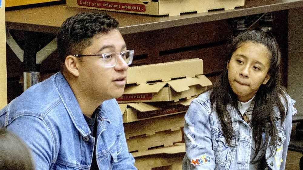 Local high school students spend the day with UCLA Luskin undergraduate students and staff. Photo by Mary Braswell
