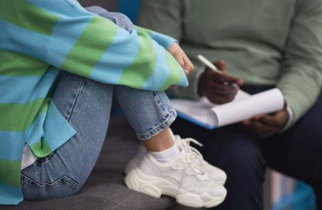 partial view of child seated
