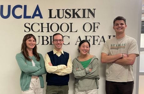 Luskin Urban Planning Students Earn Honorable Mention in National APA Planning Competition|Urban planning graduate students from left to right: Sophie Craypo, Micah Wilcox, Elizabeth Shin, Gus Grunau.|Greenway Neighborhood Renaissance Collaborative