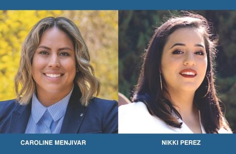 headshots of two young women