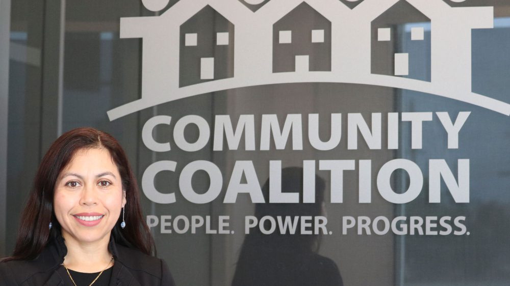 Aurea Montes-Rodriguez at the Community Coalition headquarters in South Los Angeles. Photo by George Foulsham