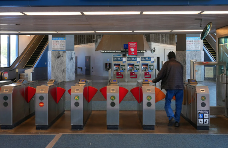 near-empty transit station