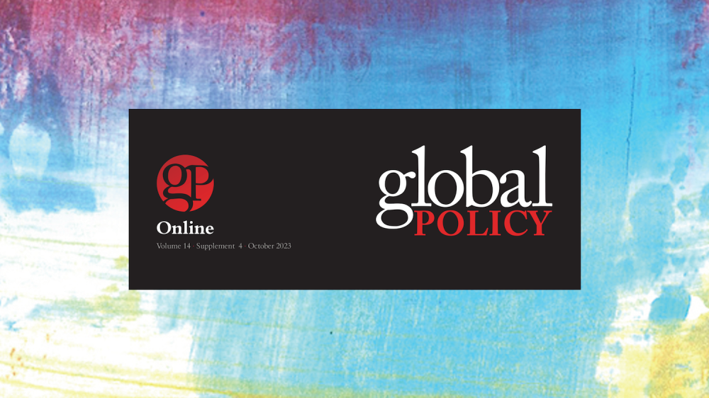journal title "Global Policy" set against multicoloroed background