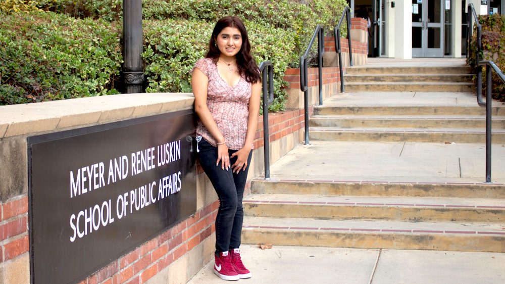 Breeze Velazquez says she's grateful for the support of friends, family and the community she found in the Luskin undergraduate program. Photo by Mary Braswell