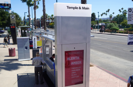 bus shelter on city street