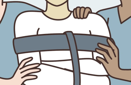 illustration of person being restrained