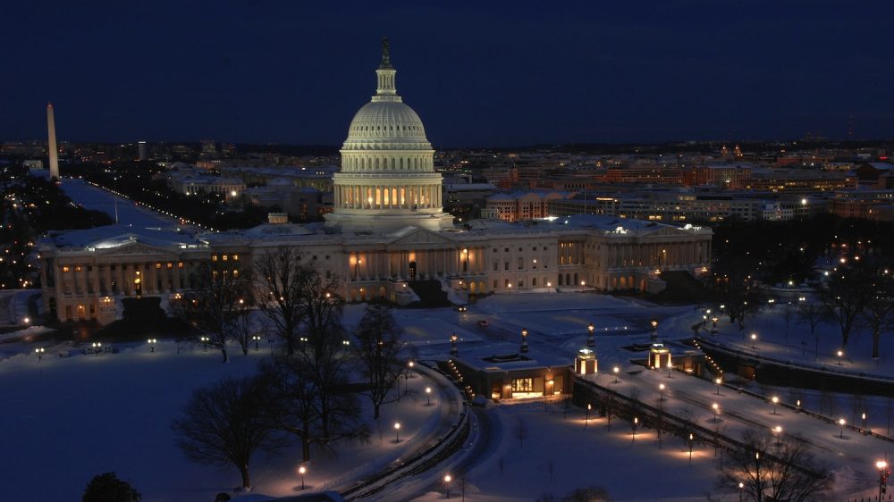 U.S. Capitol at night