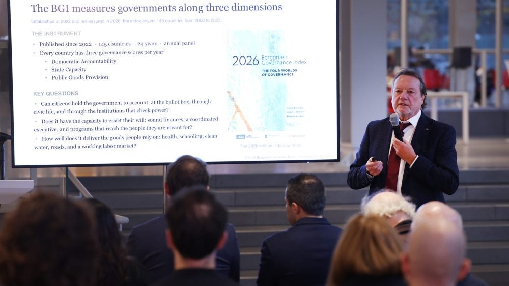 Helmut K. Anheier is Adjunct Professor of Social Welfare and Public Policy, gives presentation at Democracy News Alliance event.