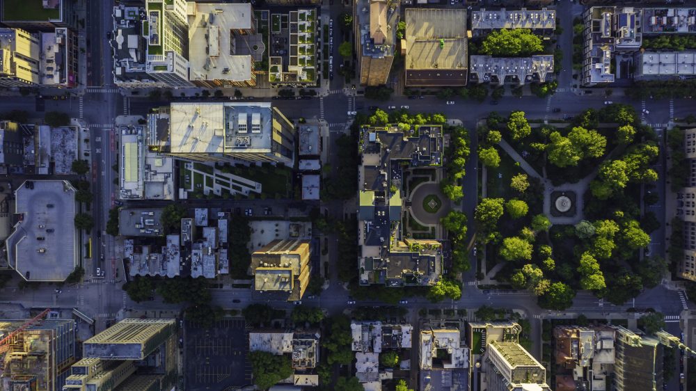 aerial view of downtown Chicago