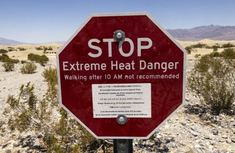 Extreme heat warning sign.