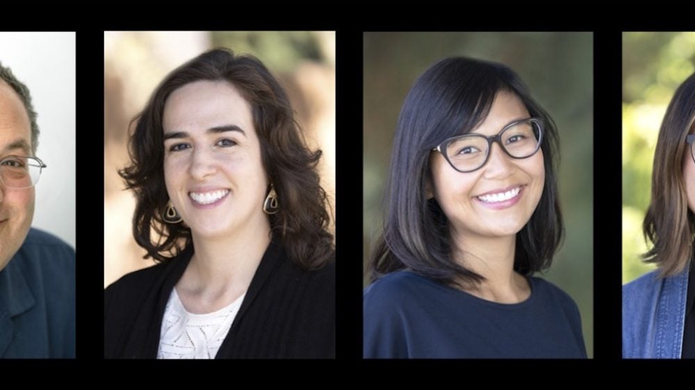 New UCLA Luskin faculty, from left, Ron Avi Astor, Veronica Herrera, Cindy Sangalang and Lee Ann Wang.