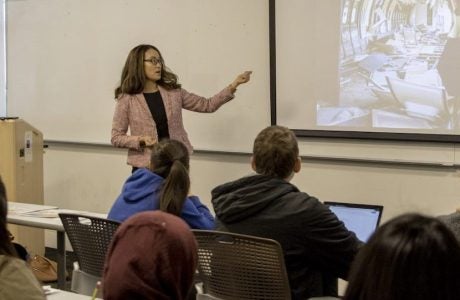 Diplomat in Residence Cecilia Choi shares insights on careers in government service. Photos by Mary Braswell