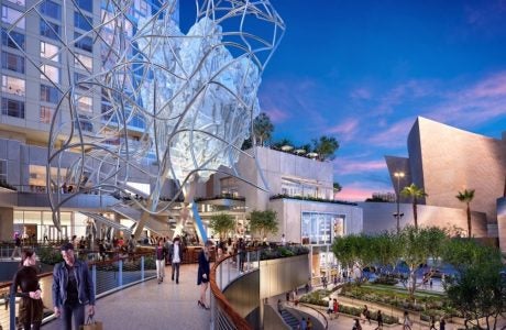 Artist's rendering of a mixed-use project under construction on Grand Avenue in downtown Los Angeles.