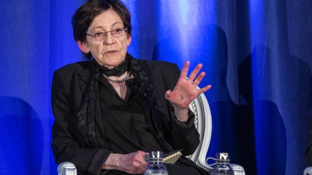 Historian Roxanne Dunbar-Ortiz traced U.S. gun culture from the nation's founding to its present-day schisms at a UCLA Luskin Lecture. Photo by Les Dunseith