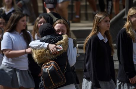 female students hug