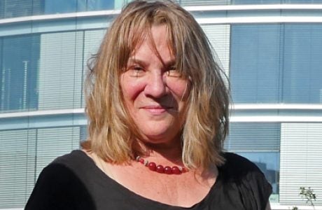 portrait of woman outside a building