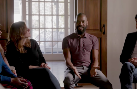 Marques Vestal, center, who will join the Luskin School's urban planning faculty this year, shares his views on college debt in the documentary "You Are Not a Loan."