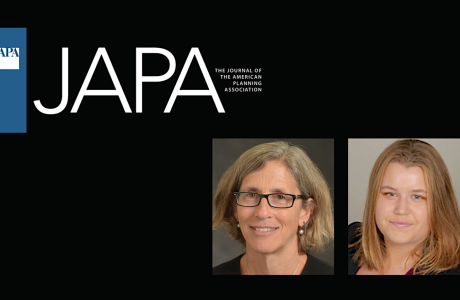 Planning Association journal logo and headshots of two women