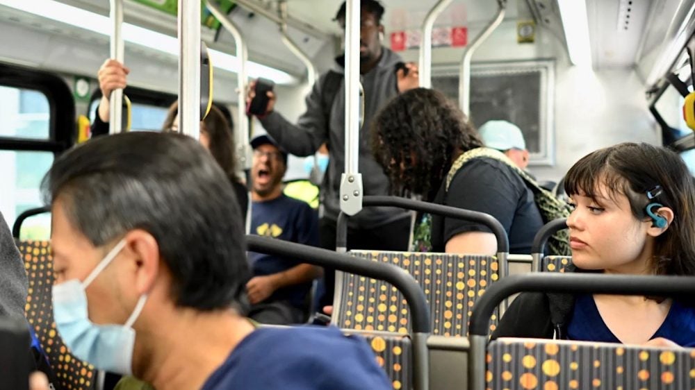 riders on a bus