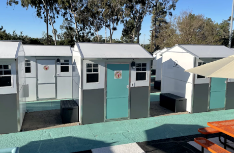 Rows of tiny houses used as shelter