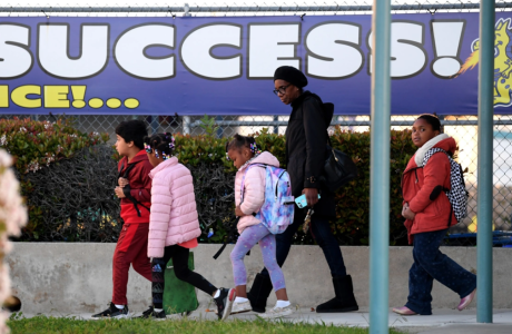 children walking to school