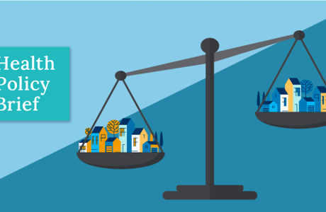 graphic showing scales containing houses
