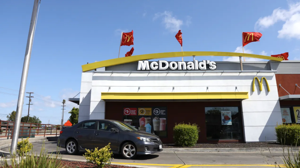 car in drive-thru at McDonald's