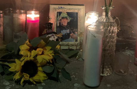 A memorial honors Tony Goodwin, one of the unhoused people who died in Los Angeles during the time period of a new research study. Photo by Carla Orendorff / Streetwatch LA