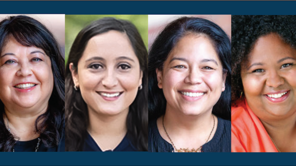 Head shots of four women