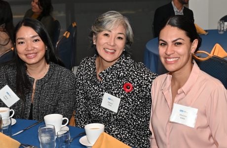Three women at table