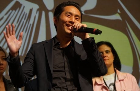 Director and actor Justin Chon talks about his feature film, "Gook." Photo by Steven Lam