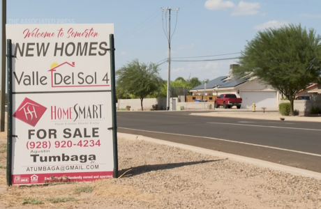 For sale sign on the side of the road in Somerton, Arizona