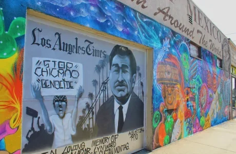East Los Angeles mural of Rubén Salazar. Photo by Airin Valdez for Las Fotos Project