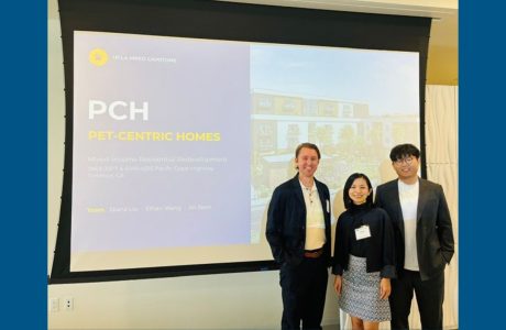 MRED Capstone winners (left to right) Ari Zeen, Diana Liu and Ethan Wang.|||