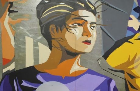 mural of asian american woman