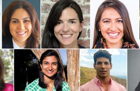 portrait images of nine alumni|portrait photos of six alumni