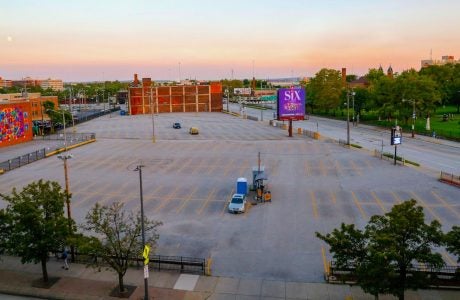 large, empty parking lot