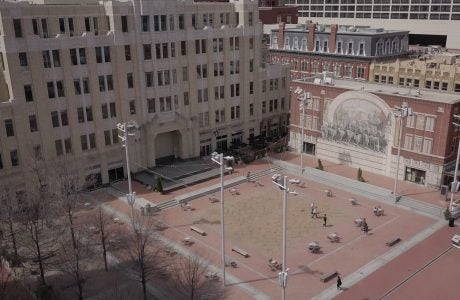 The Sundance Square plaza in downtown Fort Worth.
