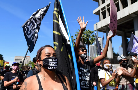 Black Lives Matter supporters at a march