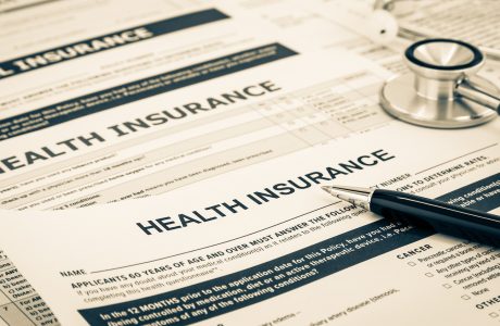 Health insurance questionnaire and registration concept.