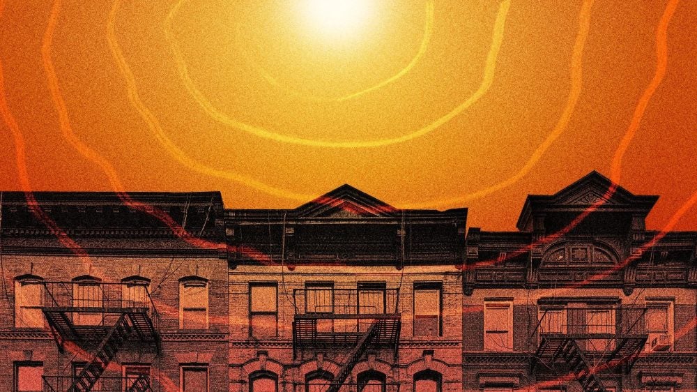 Illustration of heat in urban area.