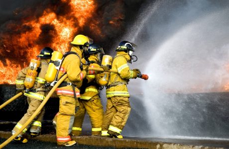 Fire Fighters battle a blaze