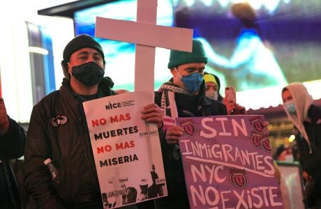 Immigration Activists March In New York City To Demand Pandemic Relief