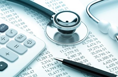 Stethoscope with financial statement