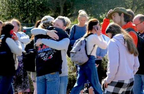 crowd of students and parents