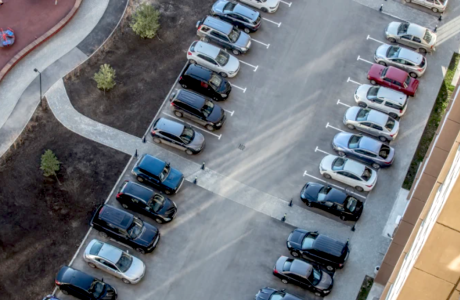 aerial view of parking lot