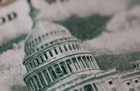 closeup of government capitol building on U.S. currency