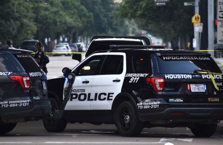 police cars in intersection
