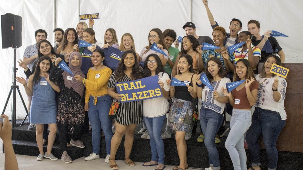 Members of UCLA Luskin's undergraduate Class of 2021. Photo by Mary Braswell