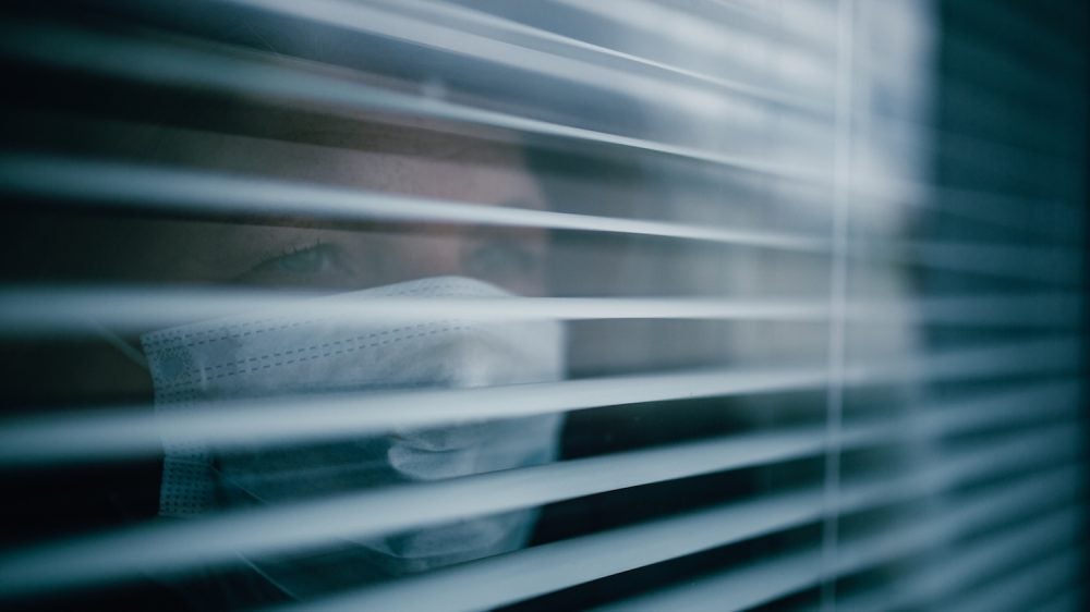 woman in isolation at home for virus outbreak